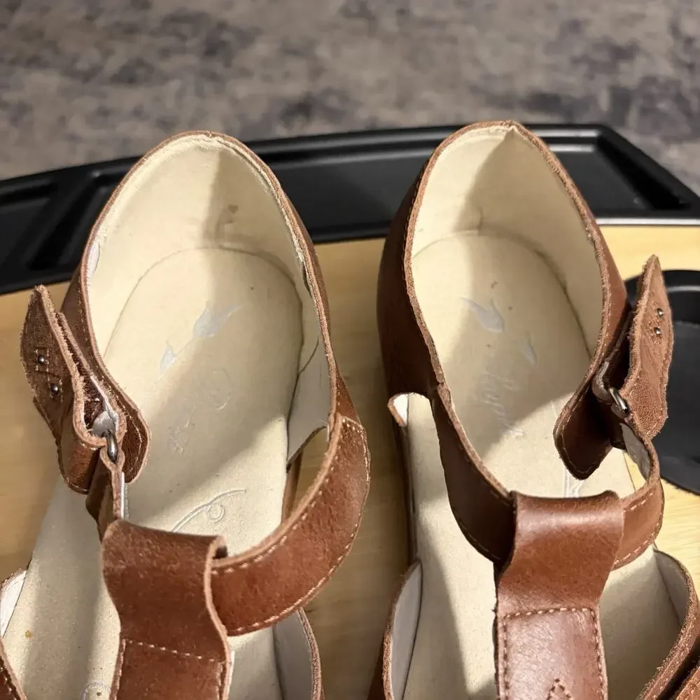 Propet Fisherman Sandals Women’s 10 WIDE Brown Leather Comfort Adjustable BOHO